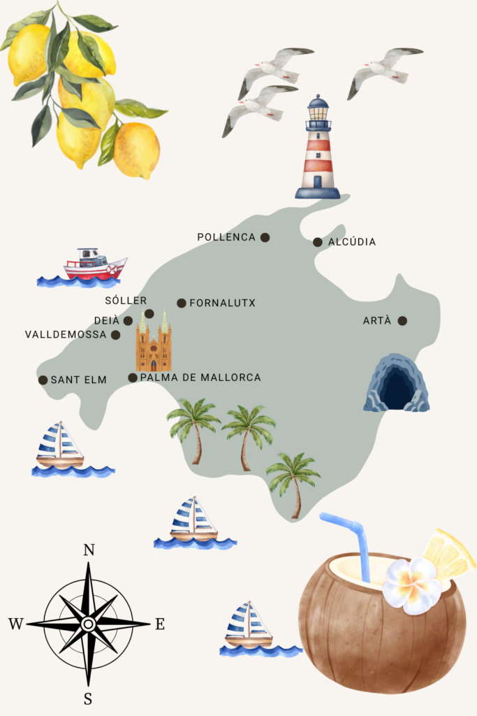 Schönste Orte auf Mallorca Karte